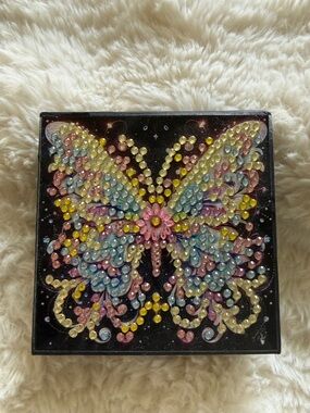 Bejeweled Butterfly Wall Art - Pastel Gem Mosaic paper holder